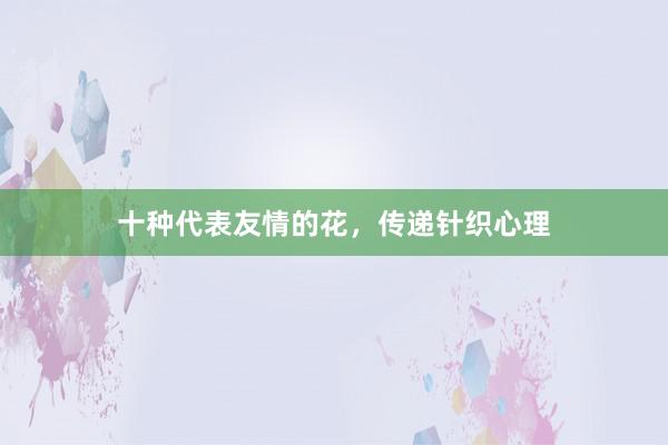 十种代表友情的花，传递针织心理