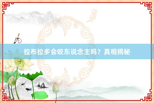 拉布拉多会咬东说念主吗？真相揭秘
